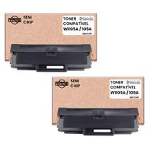 kit com 02 toner Compatível w1105a 105a preto Sem Chip para impressoras HP 107a, 107w, mfp135, mfp135w, mfp137, mfp137fn