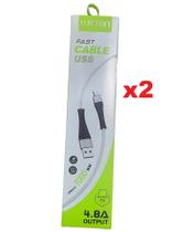 KIT COM 02 UNIDADES Cabo USB TipoC 4.8A QC 3.0 LUMY0026TY Alta Velocidade