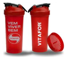 Kit com 02 Unidades de Coqueteleira 1 Dose Cor Vermelha de 600 ml-Vitafor Kit com 02 Unidades de Coqueteleira 1 Dose Cor Vermelha de 600 ml-Vitafor