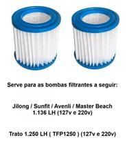 Kit com 02 unidades do cartucho refil filtro para bomba filtrante Jilong Modelo 1 para bomba 1136 LH cod 290587 Kit com 02 unidades do cartucho refil filtro para bomba filtrante Jilong Modelo 1 para bomba 1136 LH cod 290587