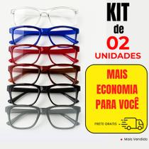 Kit com 02 Unidades do Óculos de Grau para Perto / Leitura / Trabalho - Escolha a cor