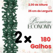 Kit com 02 Unidades Festão Aramado Verde Grosso 180 200 300 Galhos para Decoração Natalina Ramificado Premium Kit com 02 Unidades Festão Aramado Verde Grosso 180 200 300 Galhos para Decoração Natalina Ramificado Premium