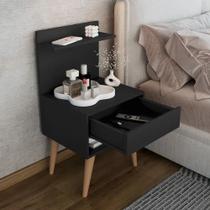 Kit com 02 unidades Mesa de Cabeceira KOSOVO PRETO Kit com 02 unidades Mesa de Cabeceira KOSOVO PRETO