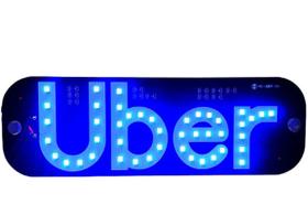 Kit com 02 Unidades Placa Painel Luminoso 12v Led Uber 2 Ventosas