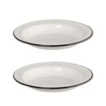 Kit Com 02 Unidades Prato Esmaltado 22/500Ml Branco Ewel Kit Com 02 Unidades Prato Esmaltado 22/500Ml Branco Ewel