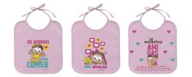 Kit com 03 babadores com forro turma da mônica-incomfral