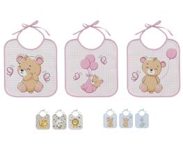 Kit com 03 babadores estampados algodão - INCOMFRAL