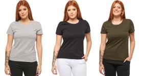 Kit com 03 babylook feminina lisa