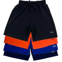 Kit Com 03 Bermuda de Elástano Infantil e Juvenil Masculina Liso Menino Praia Kit Com 03 Bermuda de Elástano Infantil e Juvenil Masculina Liso Menino Praia