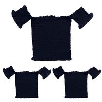 Kit Com 03 Blusas Cropped Viscose Copo Nattier