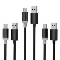 Kit com 03 Cabos Turbo Type-C Tipo C Desempenho Durabilidade