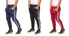Kit com 03 calças de moletom masculina wooks saruel skinny sport luxo