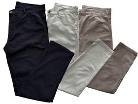 kit com 03 calças masculina sarja calças modelo slim coloridas estilo social