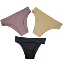 KIT com 03 Calcinhas Tanga Microfibra SORTIDO Miss France KIT com 03 Calcinhas Tanga Microfibra SORTIDO Miss France