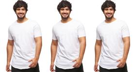 Kit com 03 camisetas longline manga curta masculina