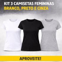 Kit com 03 Camisetas Sortidas Feminina Básica - Hering Kit com 03 Camisetas Sortidas Feminina Básica - Hering