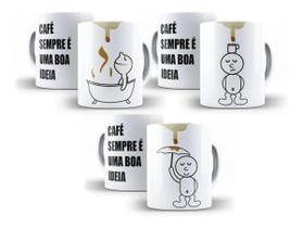 Kit Com 03 Canecas Porcelana Café É Sempre Boa Ideia Kit Com 03 Canecas Porcelana Café É Sempre Boa Ideia