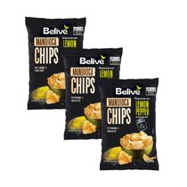 Kit Com 03 Chips Mandioca Com Lemon Pepper Belive 50g