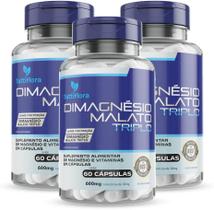 Kit Com 03 - Dimagnésio Malato Triplo (Malato, Bisglicinato e Cloreto de Magnésio) 60 Caps 600mg TuttiFlora