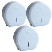 Kit com 03 Dispensadores Suporte Porta Papel Higiênico Rolão Rolo 300 500 Dispenser New Classic Nobre
