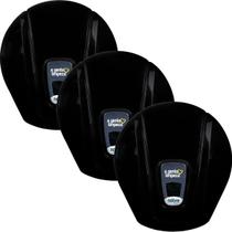 Kit com 03 Dispensadores Suporte Porta Papel Higiênico Rolão Rolo 300 500 Dispenser Nobre City Preto