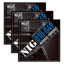 Kit Com 03 Jogos De Cordas Para Guitarra Elétrica Nig 010