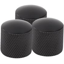 Kit Com 03 Knob Pressão Metal Preto Guitarra Baixo Strinberg