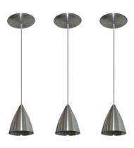 Kit Com 03 Luminárias Pendentes de Alumínio Ideal para balcão cozinha americana, bancada Bivolt 110v 220v