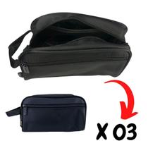 Kit Com 03 Necessaire Masculina Viagem Trabalho Impermeável