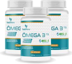 Kit Com 03 - Ômega 3 MEG-3 (18% EPA 12% DHA) 60 Capsulas de 1000mg TuttiFlora Kit Com 03 - Ômega 3 MEG-3 (18% EPA 12% DHA) 60 Capsulas de 1000mg TuttiFlora