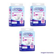 KIT com 03 pacotes de fraldas Geriátricas Adultas Aconchego Master tamanho M com total 30 unid. Máxima Absorção