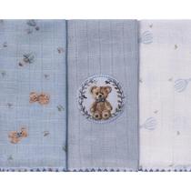 Kit com 03 Panos de Boca Multiuso 100% Algodão Baby Joy