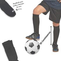Kit Com 03 Pares de Meião De Futebol Preto Infantil Bebe Crianca 28 AO 34 Em Algodão Atoalhado