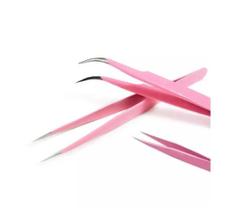 Kit Com 03 Pinças De Precisão 12Cm X 20Mm Rosa Kit Com 03 Pinças De Precisão 12Cm X 20Mm Rosa