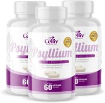Kit Com 03 - Psyllium 60 Cápsulas de 500mg Celliv - Celliv