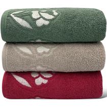 Kit Com 03 Toalhas De Banho Gigante / Banhão - Guadalupe - Verde/Fendi/Vermelho -72x150cm- LMpeter