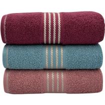 Kit Com 03 Toalhas De Banho Gigante / Banhão Quasar - Rubi/Azul/Rosa - 72x150cm - LMpeter