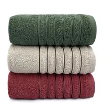 Kit Com 03 Toalhas De Banho Orfeu - Verde/Kaki/Terracota - 72x130cm - LMpeter