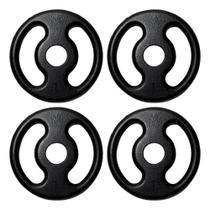 Kit Com 04 Anilhas De Ferro Fundido De 1Kg Preto