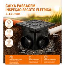 Kit com 04 Caixa De Passagem Gordura Inspeção Esgoto Gordura Elétrica Grande 4,5 litros com Tampa Kit com 04 Caixa De Passagem Gordura Inspeção Esgoto Gordura Elétrica Grande 4,5 litros com Tampa