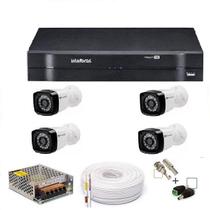 Kit com 04 cameras protec full + Dvr intelbras multi hd