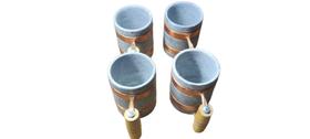 Kit com 04 canecos de chopp ou cerveja em pedra sabão de 350 ml