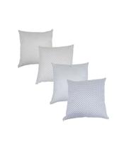 Kit com 04 Capas para Almofadas Decorativas Tons de Cinza