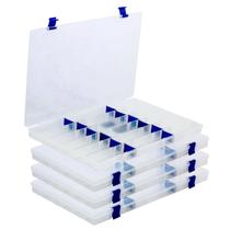Kit com 04 Estojos para Iscas EP Fishing (Azul, 22 divisórias)
