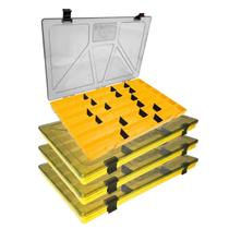 Kit com 04 Estojos para Iscas EP Fishing Colors (Amarelo, 22 divisórias)