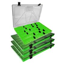 Kit com 04 Estojos para Iscas EP Fishing Colors (Verde, 22 divisórias)