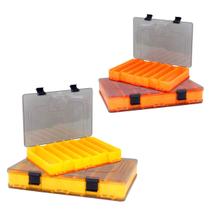 Kit com 04 Estojos para Iscas EP Fishing Duplo (Amarelo e Laranja, 16 divisórias) Kit com 04 Estojos para Iscas EP Fishing Duplo (Amarelo e Laranja, 16 divisórias)