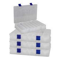 Kit com 04 Estojos para Iscas EP Fishing Transparente Duplo (Azul, 16 divisórias) Kit com 04 Estojos para Iscas EP Fishing Transparente Duplo (Azul, 16 divisórias)