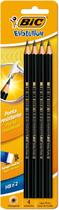 Kit com 04 Lápis Preto BIC Evolution Grafite Nº2HB - Com Corpo Preto Hexagonal - Fácil de Apontar - Ponta Resistente