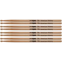 Kit Com 04 Pares De Baquetas Pro Fire American Hickory 7A